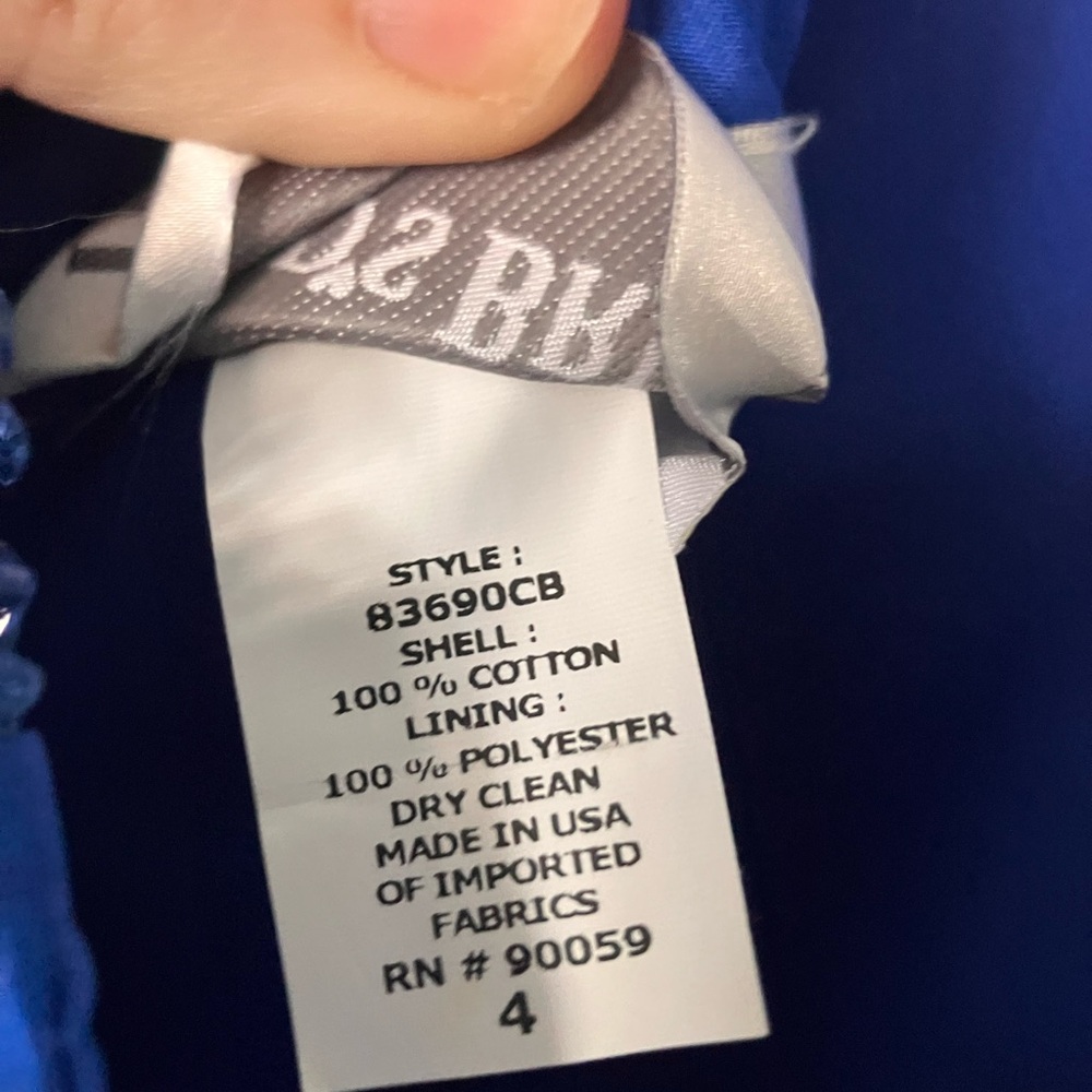 David's Bridal Royal Blue Cross-Back Halter Midi Bridesmaid Dress size 4 - Picture 5 of 5